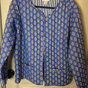 Jopana XL Floral and White Stripe Reversible Jacket